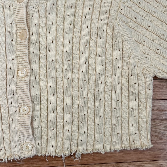 TALBOTS Cropped Yellow Cardigan - Picture 6 of 9